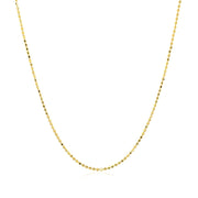 Bids.com 14k Yellow Gold Diamond Cut Bead Chain 1.0mm Necklaces