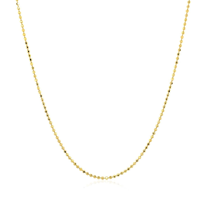 Bids.com 14k Yellow Gold Diamond Cut Bead Chain 1.0mm Necklaces