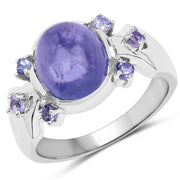 Bids.com 3.76 Carat Genuine Tanzanite .925 Sterling Silver Ring Rings