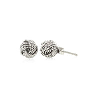 Bids.com Sterling Silver Textured Love Knot Stud Style Earrings Earrings