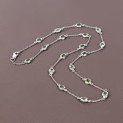 Bids.com 6.30 Carat Genuine Peridot .925 Sterling Silver Necklace Necklaces