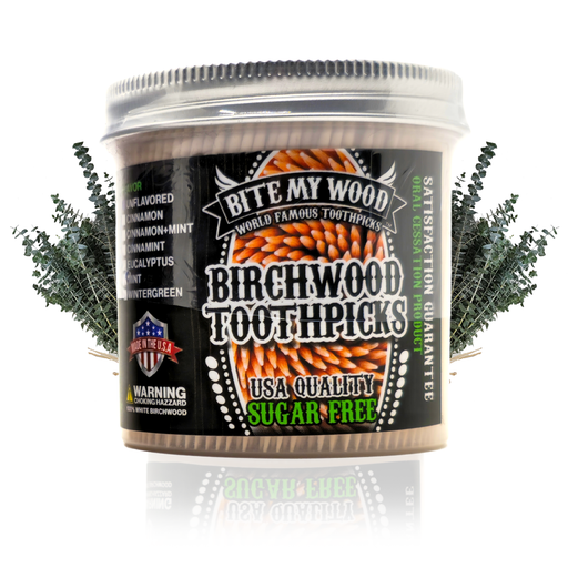 BiteMyWood 450 Qty BiteMyWood Flavored Birchwood Toothpicks in Plastic Jars Beauty & Personal Care - Nasal & Oral Care - Dental Floss & Picks