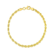 Bids.com 4.0mm 10k Yellow Gold Solid Diamond Cut Rope Bracelet Bracelets