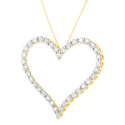 Bids.com 10k Yellow Gold Plated .925 Sterling Silver 3.0 cttw Round-Cut Diamond Open Heart Pendant Necklace (J-K Color, I1-I2 Clarity) - 18" Necklaces