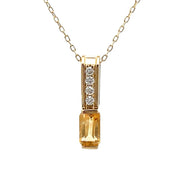 Bids.com .06ct Citrine Diamond Fashion Pendants 10KT Yellow Gold Pendants