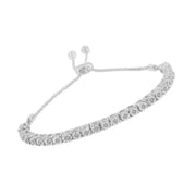 Bids.com 10K Yellow Gold over .925 Sterling Silver 1/4 Cttw Miracle-Set Diamond 4â€-10â€ Adjustable Bolo Tennis Bracelet (I-J Color, I3 Clarity) Bracelets
