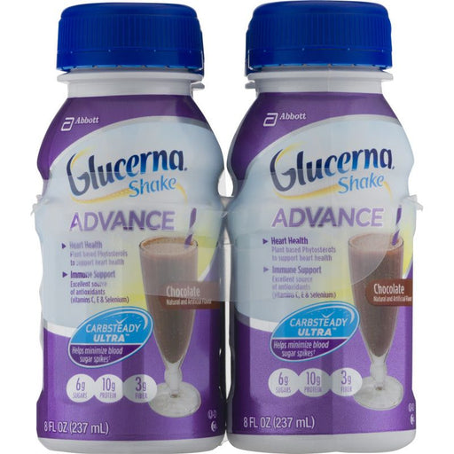 Glucerna Glucerna Food & Beverage Advance Nutrition Shake Chocolate 4-8 Fl Oz Bottles Health & Beauty