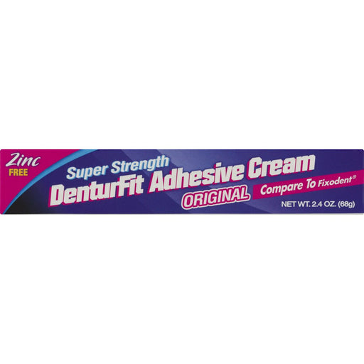 DenturFit DenturFit Super Strength Denture Adhesive Cream, Original - 2.4 Oz Oral Care Dark Slate Blue