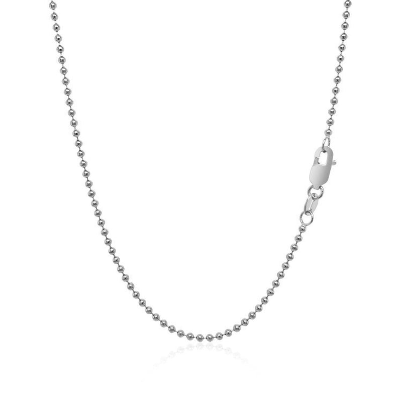 Bids.com 14k White Gold Bead Chain 1.5mm Necklaces