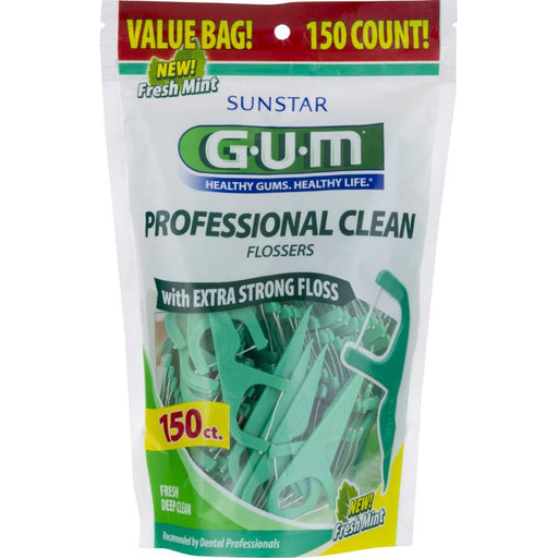 Gum Gum Professional Clean Flossers With A Fresh Mint Flavor, 150ct Dental Floss White Smoke