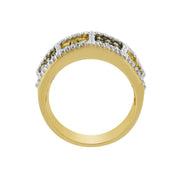 Bids.com 14KT Yellow Gold Champagne, Yellow and Round Diamond Band Ring (1 1/2 cttw, H-I Color, I1-I2 Clarity) Rings