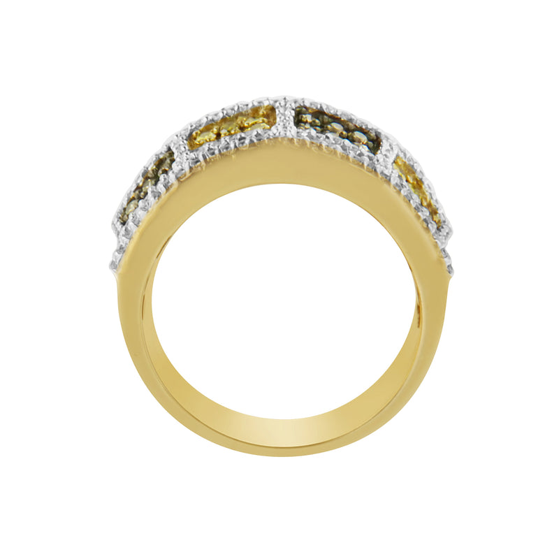 Bids.com 14KT Yellow Gold Champagne, Yellow and Round Diamond Band Ring (1 1/2 cttw, H-I Color, I1-I2 Clarity) Rings