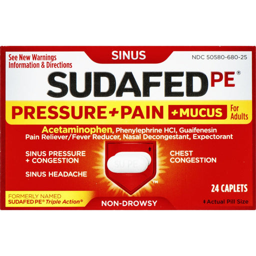 Sudafed Sudafed PE Sinus Pressure + Pain + Mucus And Congestion Relief Health & Beauty