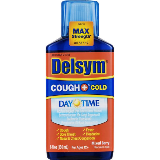 Delsym Delsym Cough+ Cold Day Time Cough Suppressant And Pain Reliever Mixed Berry Flavored Personal Care