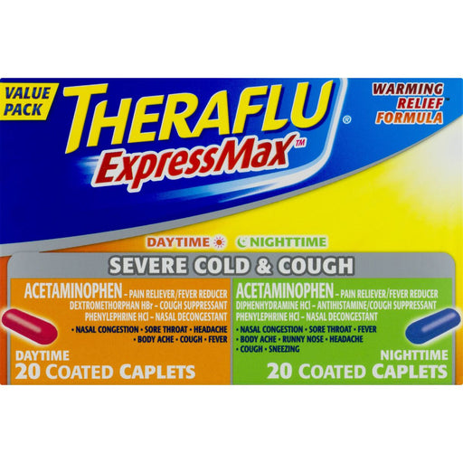 Theraflu Theraflu ExpressMax Daytime And Nighttime Severe Cold & Cough Coated Caplets - 40ct Health & Beauty