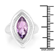 Bids.com 2.00 Carat Genuine Amethyst .925 Sterling Silver Ring Rings