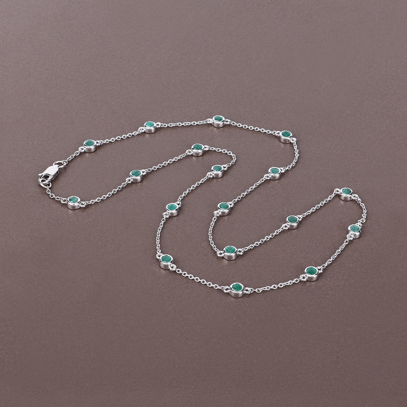 Bids.com 1.80 Carat Genuine Emerald .925 Sterling Silver Necklace Necklaces