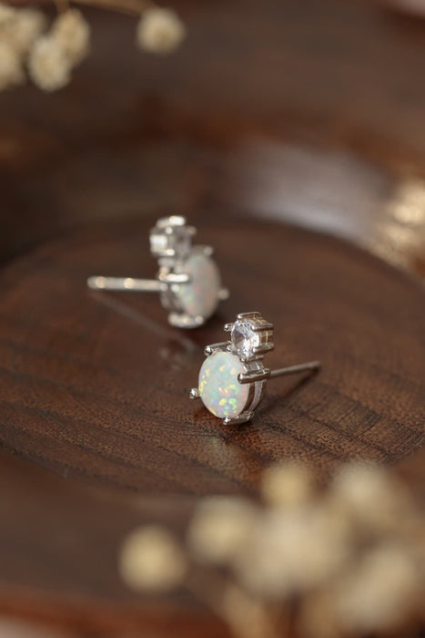 4-Prong Opal Stud Earrings