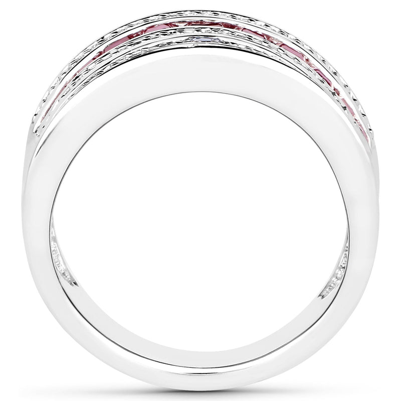 Bids.com 3.36 Carat Genuine Multi Stones .925 Sterling Silver Ring Rings
