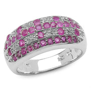 Bids.com 1.02 Carat Genuine Ruby .925 Sterling Silver Ring Rings