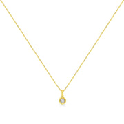 Bids.com 14K Yellow Gold Plated .925 Sterling Silver 1/2 Cttw Brilliant Round Cut Diamond Solitaire Milgrain 18" Pendant Necklace (K-L Color, I2-I3 Clarity) Necklaces