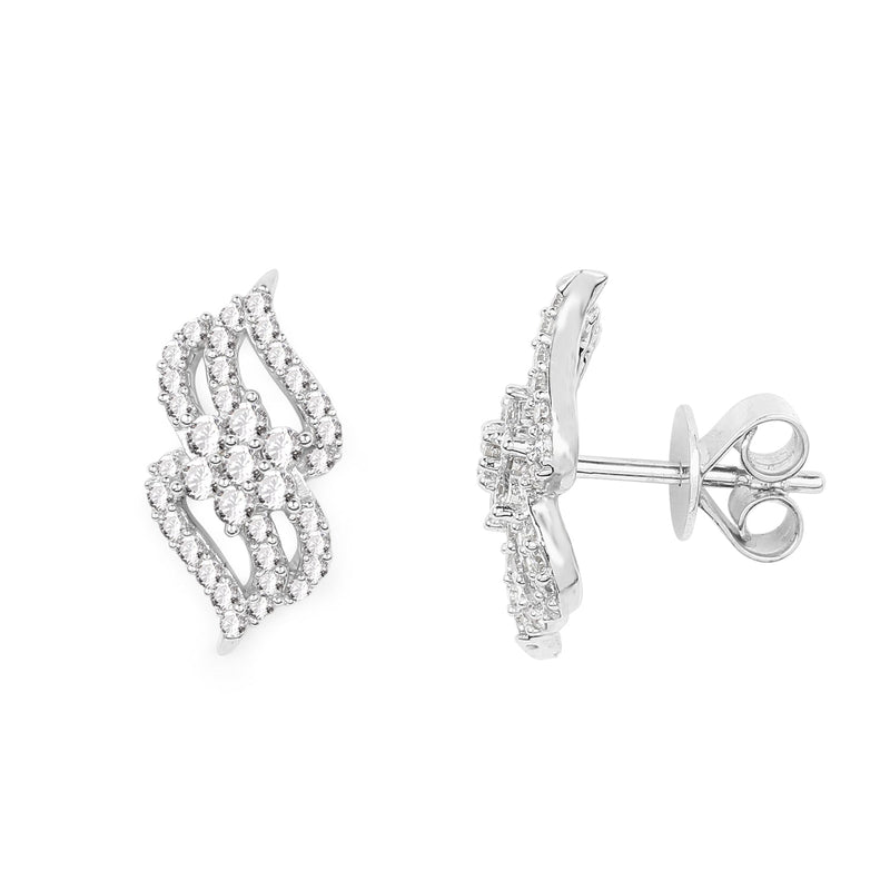 Bids.com 0.68 Carat Genuine White Diamond 14K White Gold Earrings (G-H Color, SI1-SI2 Clarity) Earrings