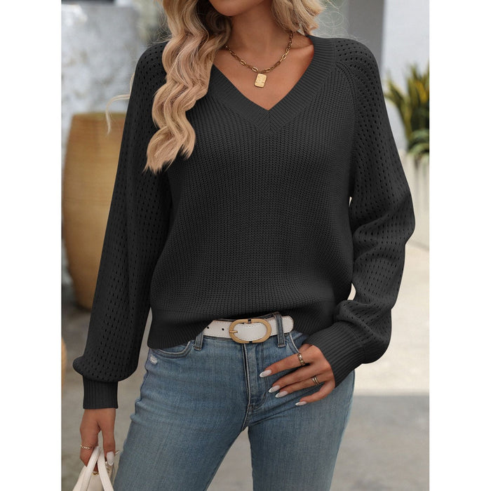 V-Neck Long Sleeve Sweater