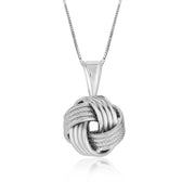 Bids.com Sterling Silver Pendant with a Ridge Textured Love Knot Design Pendants