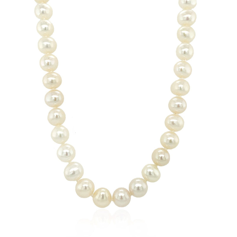Bids.com 14k Yellow Gold Necklace with White Freshwater Cultured Pearls (6.0mm to 6.5mm) Necklaces