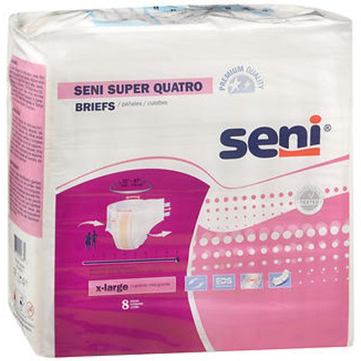 Seni Seni Super Quatro Adult Incontinence Brief XL Heavy Absorbency Breathable / Overnight, S-XL08-BQ1, Severe Medical
