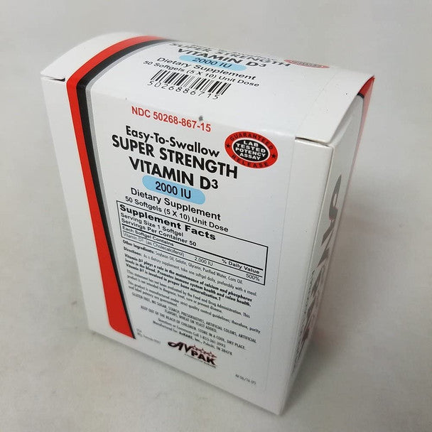 Avpak Avpak AvKare Vitamin D3 Softgels 2000 IU Vitamins & Supplements