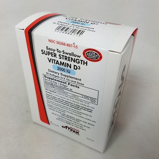 Avpak Avpak AvKare Vitamin D3 Softgels 2000 IU Vitamins & Supplements