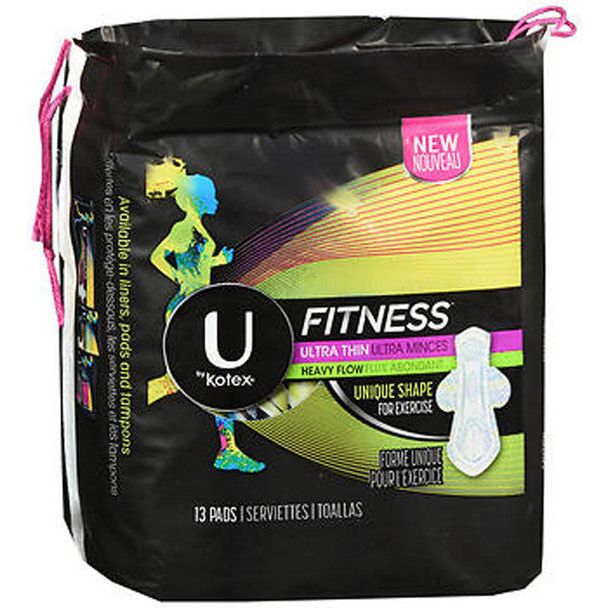 U by Kotex U by Kotex Fitness Pads, Ultra Thin, Heavy Flow Health & Beauty Black