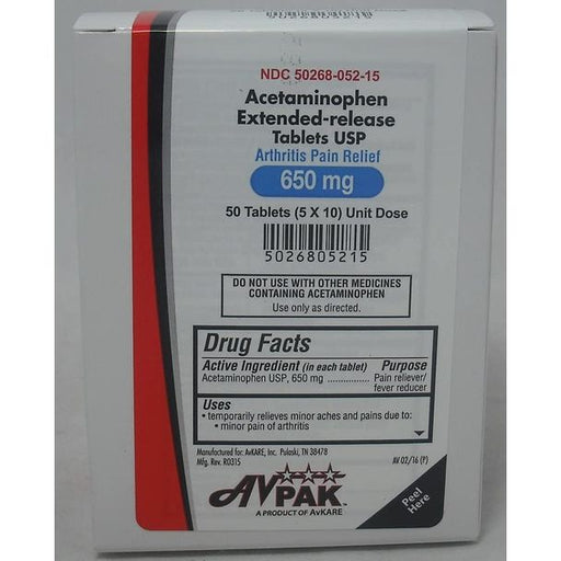 AvPak AvPak Acetaminophen Extended-release Tablets Medicine Cabinets
