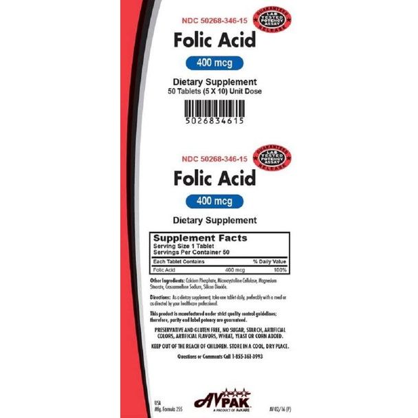 Avpak Avpak Folic Acid Tablets 400 Mcg Vitamins & Supplements