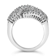 Bids.com 14K White Gold Diamond Cocktail Ring Band (1 3/4 Cttw, H-I Color, SI2-I1 Clarity) - Size 6-1/2 Rings