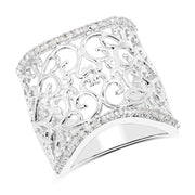 Bids.com 0.25 Carat Genuine White Diamond .925 Sterling Silver Ring Rings