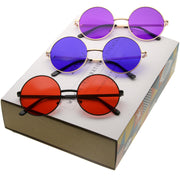 zeroUV Retro Hippie Round Color Tone Metal Sunglasses 9892 Sunglasses