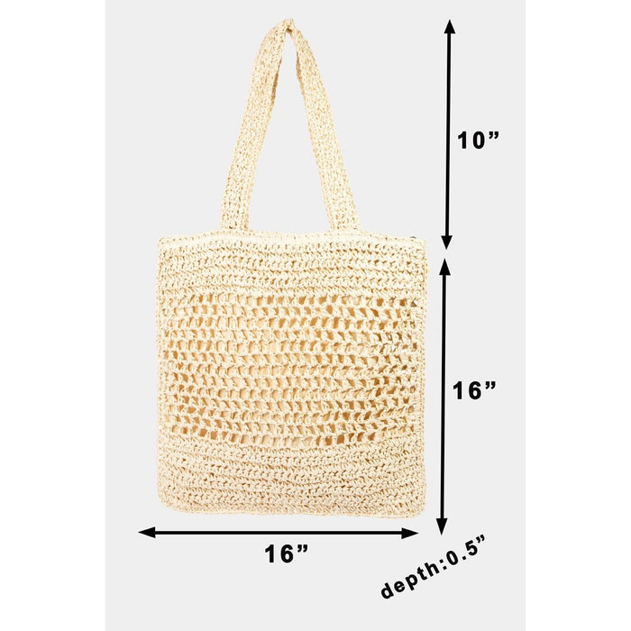 Fame Straw-Paper Crochet Tote Bag