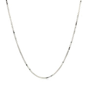 Bids.com 10k White Gold Adjustable Box Chain 0.85mm Necklaces