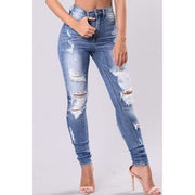Mill's Beauty Supply Full Size Distressed Skinny Jeans