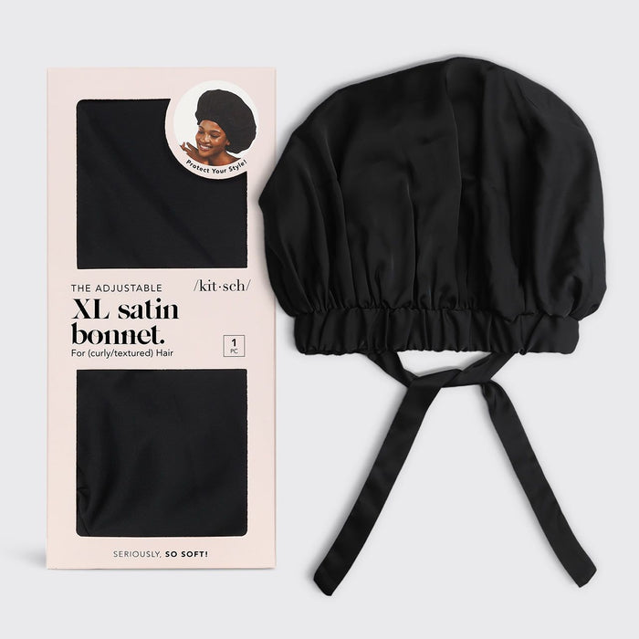 Kitsch - Black Satin Sleep Bonnet