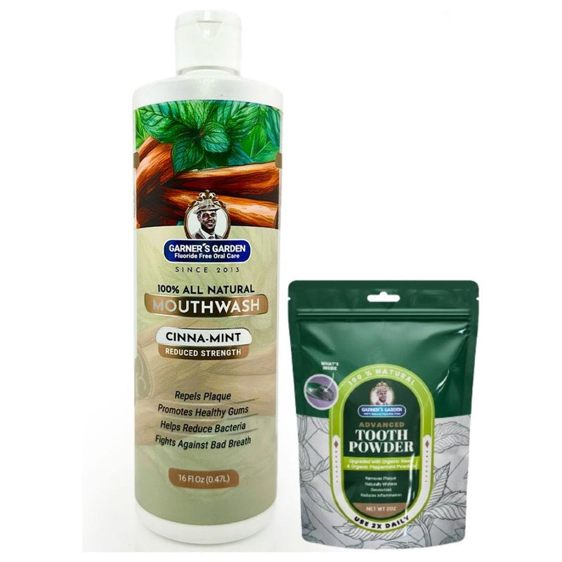 Garner's Garden Natural Mouthwash and Tooth Powder | H2O2 | Antibacterial Fluoride-Free Mouthwash