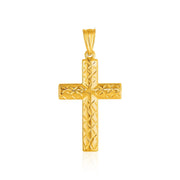 Bids.com 14k Yellow Gold Reversible Textured Cross Pendant Pendants