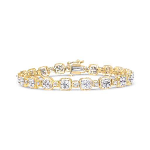 Bids.com 10K White Gold 2.0 Cttw Diamond Square Link Bracelet (J-K Color, I2-I3 Clarity) - Size 7.25" Bracelets