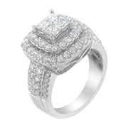 Bids.com 14KT White Gold Round and Princess Diamond Ring (2 1/4 cttw, H-I Color, SI1-SI2 Clarity) Rings