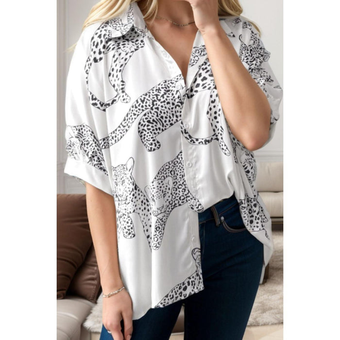 Printed Collared Neck Half Sleeve Shirt