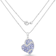 Bids.com 3.40 Carat Genuine Tanzanite and White Topaz .925 Sterling Silver Pendant Pendants