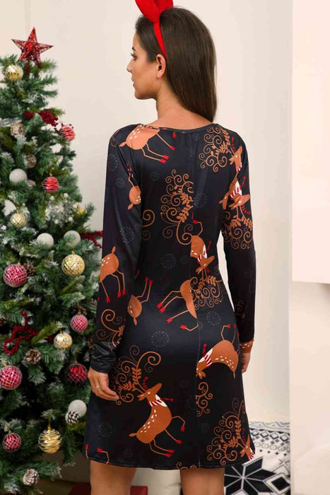 Full Size Christmas Long Sleeve Dress by VYSN