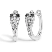 Bids.com 10K White Gold 1/5 Cttw Diamond Snake Eyes Huggy Hoop Earrings Earrings